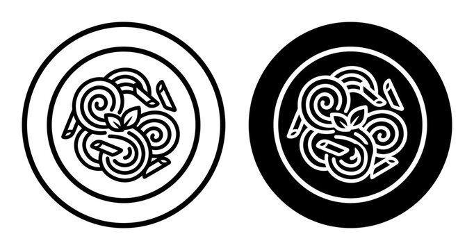 Celtic knotwork designs, circular patterns, black line art, vector icons