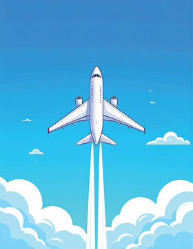 Airplane Taking Off in the Sky.