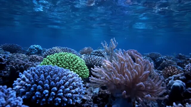 Vibrant Coral Reef Ecosystem Underwater Marine Life.