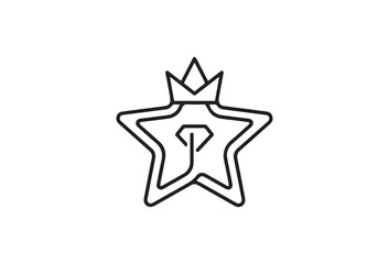 Obraz premium Star, crown, royalty, icon, symbol, vector graphic