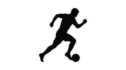 Obraz premium Soccer player silhouette against a white background dynamic action pose