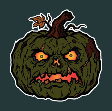 Drawing of a Halloween pumpkin.