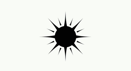 Black sunburst graphic on white background © Stone