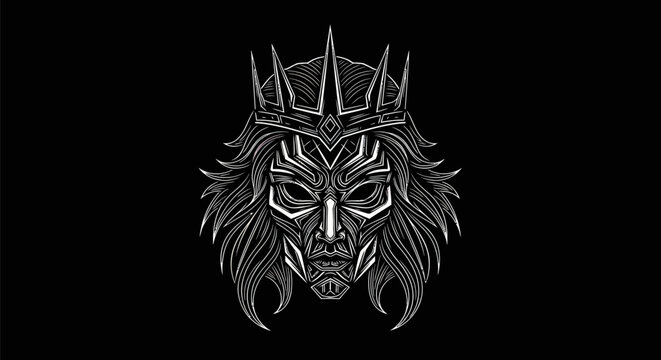 Abstract geometric mask illustration