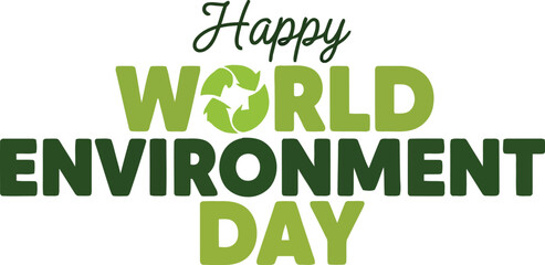 Happy world environment day typography design with globe icon © ShahirulIslam