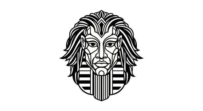 Abstract pharaoh head icon design