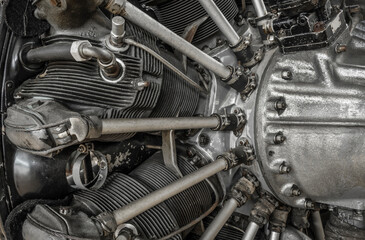 Fototapeta premium Detail of a historic rotary engine