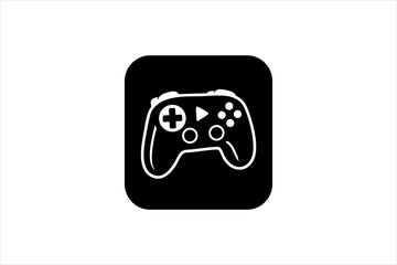 Game controller icon in rounded square frame vector illustration with controller joystick entertainment © MD JAHID