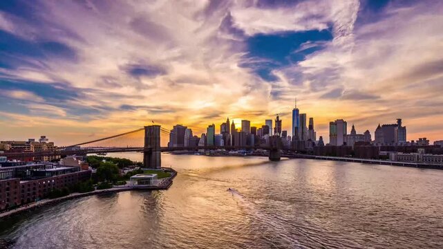 New York City time lapse from above the East River 6174