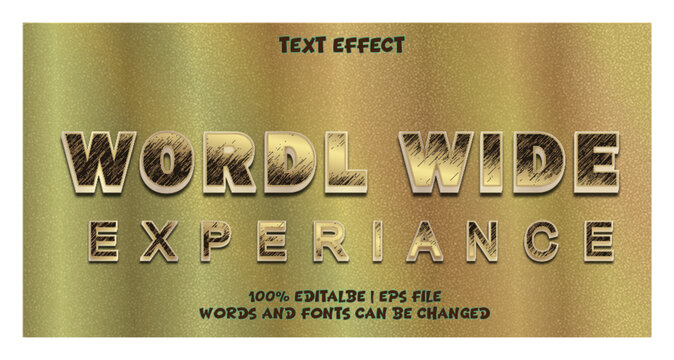 world wide experience Editable text effect - High Voltage 3D Game style