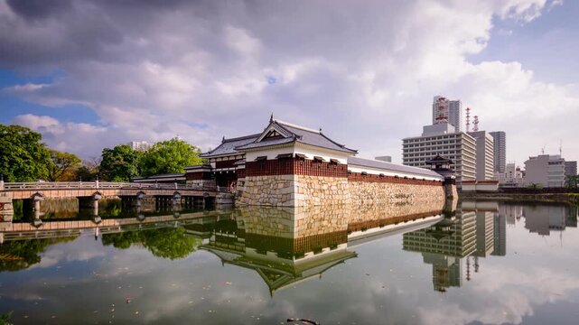 Hiroshima, Japan at the castle moat 6043