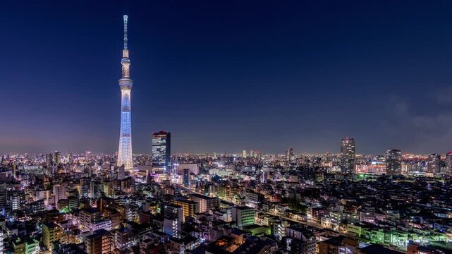 Tokyo, Japan skyline time lapse at the Skytree Tower 6004