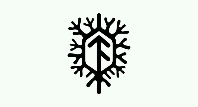 Abstract tree and arrow icon illustration