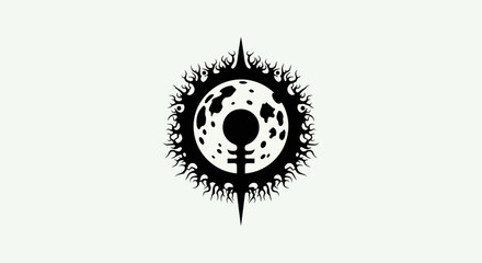 Abstract solar design with moon symbol © Palmeiras