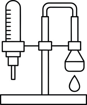 wet lab automation line art vector illustration on transparent background