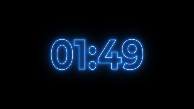 2 minute countdown timer,Analog clock icon animation on solid background.Counting down minutes and seconds.