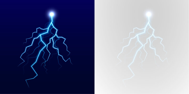 PNG electric bolts crisscross the sky, creating a network of glowing energy arcs. Sparks fly wildly in the storm. Thunder rumbles in the distance.
