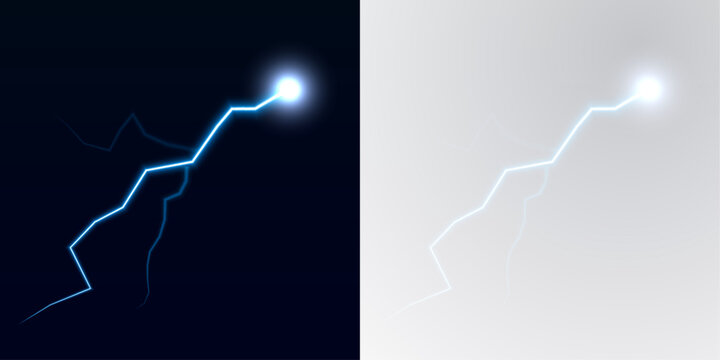 PNG lightning arcs across the horizon, striking the earth below. Blue energy illuminates the dark. Thunder rumbles softly in the distance.