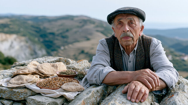 Sardinian shepherd resting on ancient st 3