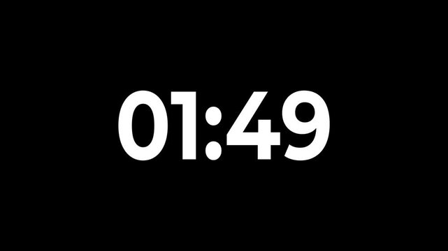 2 minute stopwatch,analog neon clock icon animation.digital led light game timer animation.Simple count-down timer icon animation.