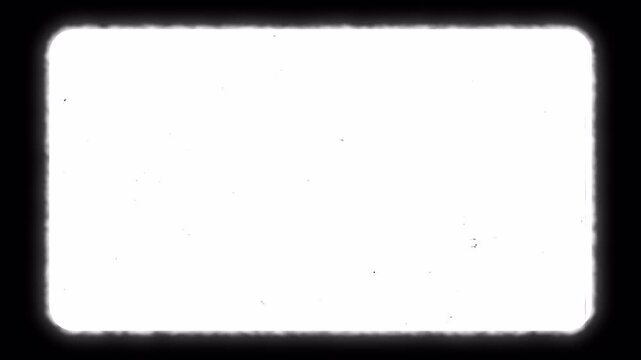 Blank white rectangle texture frame weathered edges vintage film dust grain scratches. ideal for adding film dust and scratches. Alpha Channel 4K
