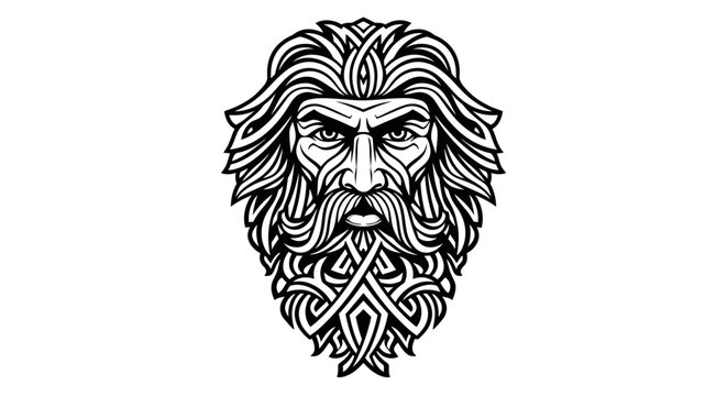 Stylized bearded face illustration