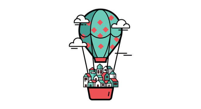 Colorful hot air balloon illustration