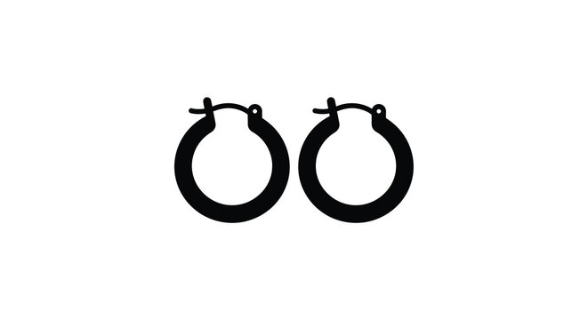 Pair Of Hoop Earrings Black Silhouette jewelry