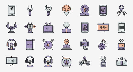 Obraz premium Technology icons digital devices and signals