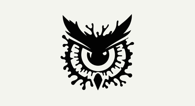 Graphic owl illustration on white background