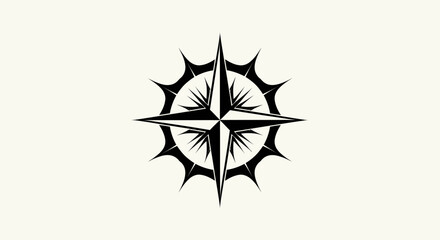 Obraz premium Compass rose emblem on cream background