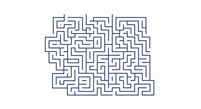 A complex blue maze puzzle design.