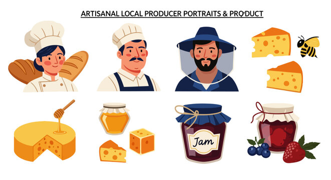 Artisanal Local Producer Portraits and Product Collection.