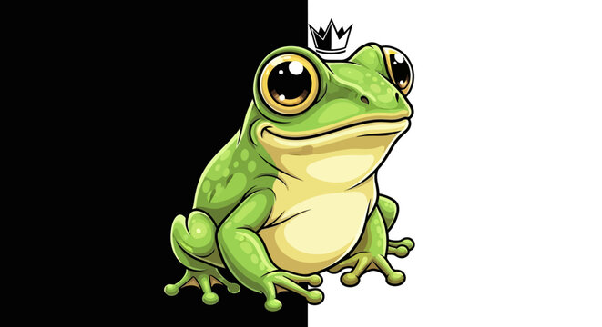 A cartoon frog wearing a crown.