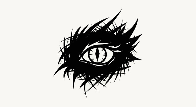 Dragon eye illustration on white