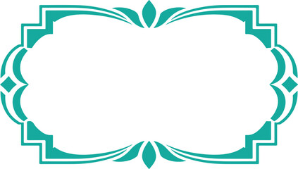 Fototapeta premium Blue and White Floral Frame with Ribbon Vector Design