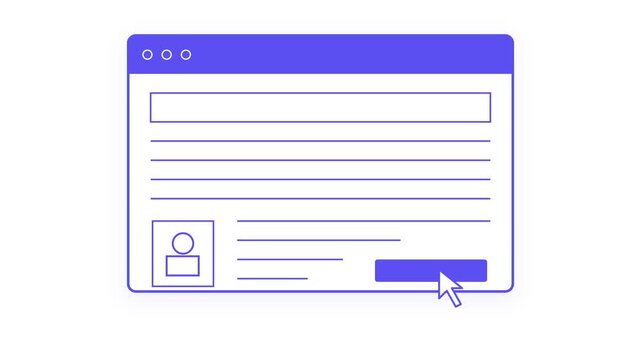 Online Form Submission Animation with Digital Application Interface and Cursor Click