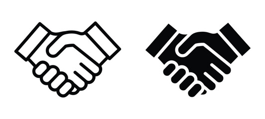 Obraz premium Handshake icon with partnership and agreement concept, business collaboration symbol, professional cooperation sign vector illustration
