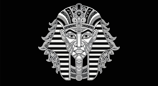 Egyptian pharaoh mask graphic design