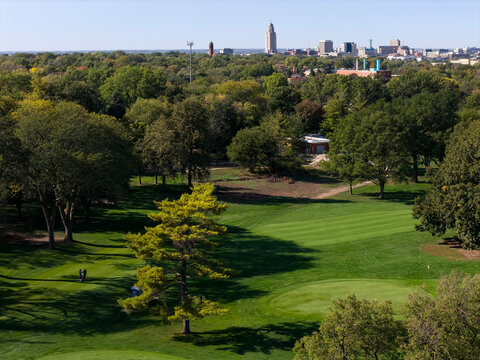 State capitol building;  Golf course; Lincoln, Nebraska