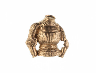 Obraz premium golden knight armor on a white isolated background 
