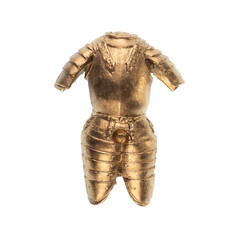Obraz premium golden knight armor on a white isolated background 