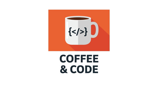 A white coffee mug featuring a programming code symbol on its side.