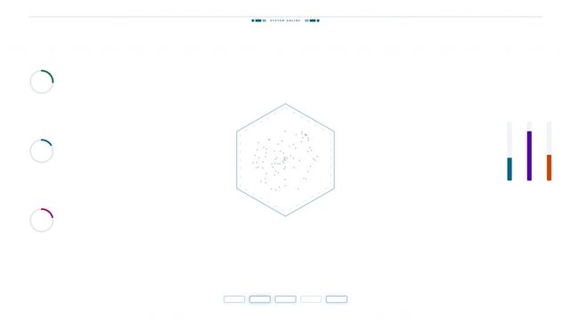 Dynamic Motion of Hexagon Shape with Color Bars for Modern Digital Design and Visual Effects.