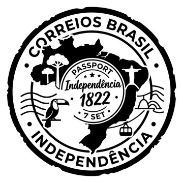 Correios Brasil passport stamp vector design