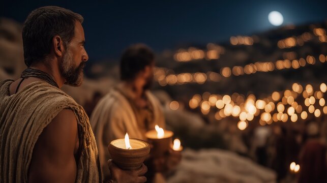 Gideon and the Three Hundred reveal how divine victory rises through obedience and courage as flickering torches overcome fear beneath the darkness of impossible odds.
