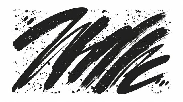 Black Ink Brush Stroke Texture 240