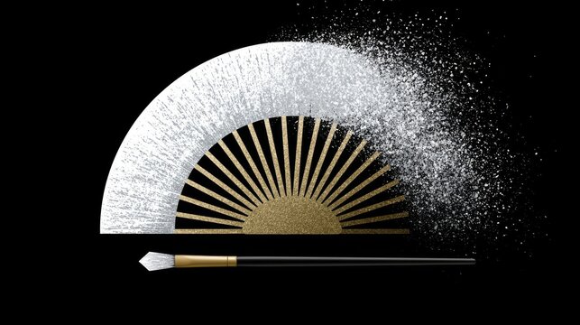 Soft Powder Brush with Sparkling Cosmetic Dust 323