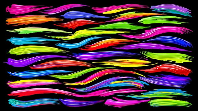 Rainbow Paint Stroke and Vibrant Color Design 356