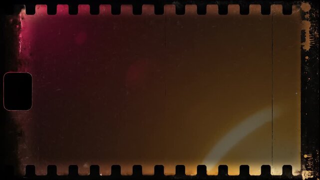 Dirty film frame border with alpha channel in Apple ProRes 4444, transparent isolated overlay, light leak flare, retro grunge texture, seamless loop, ready for compositing